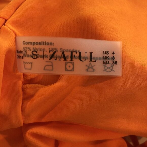 Zaful Bright Orange Knot Front Bikini Skimpy Bottom Size Small / US 4 New - Picture 8 of 9